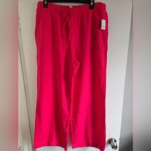 GAP Pull On Wide Leg Linen Blend Pants